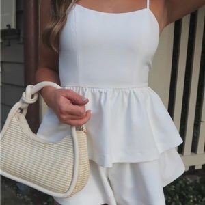 White tiered romper